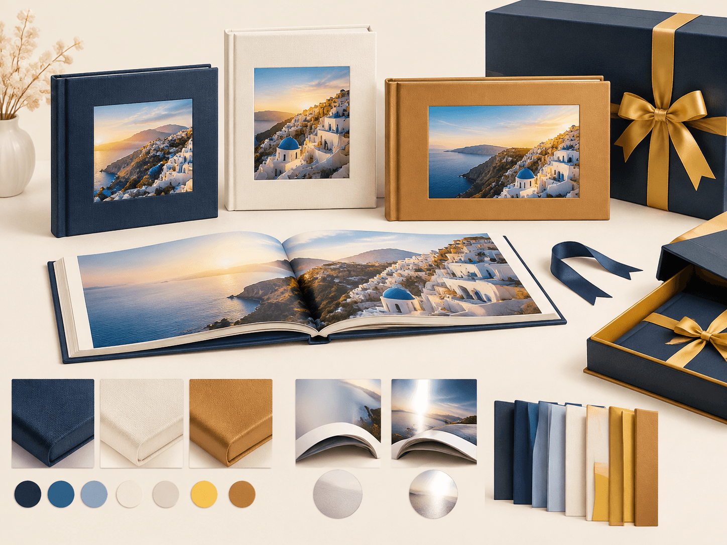 Photo book paper, cover and finishing customization materials