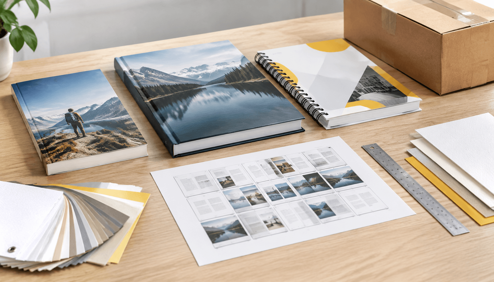 Book trim size, page count and paper selection planning materials