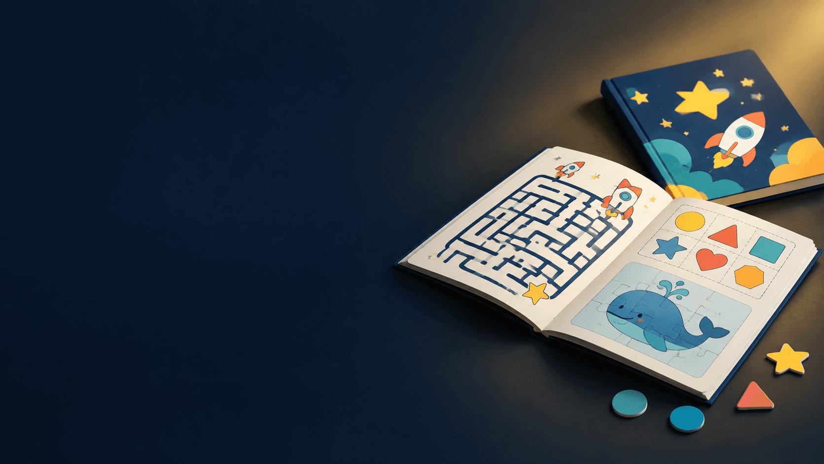 كتب أنشطة الأطفال المخصصة وأوراق الملصقات في استوديو الطباعة