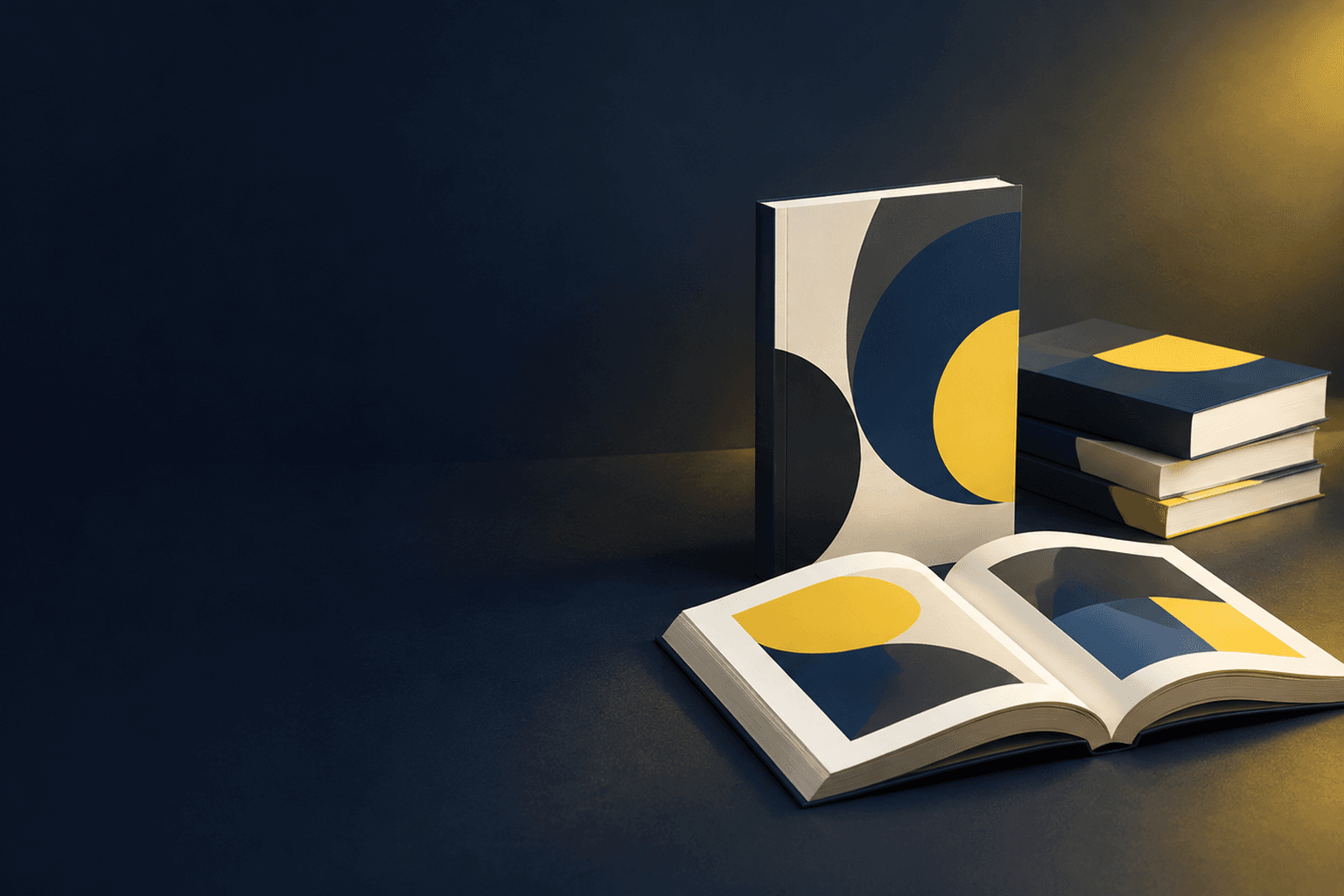 Libros encuadernados en rústica con páginas impresas abiertas