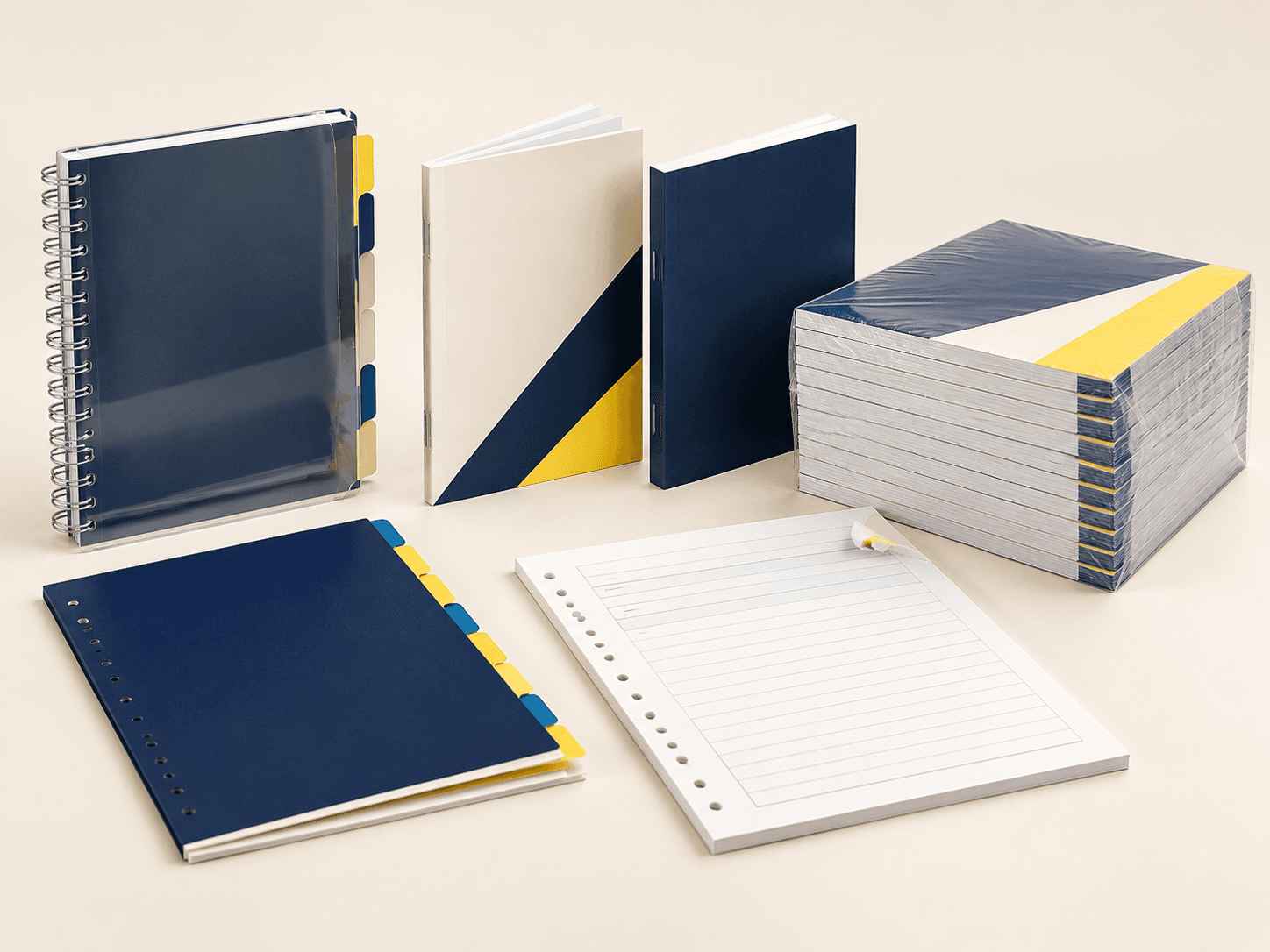 Materiales para personalizar la cubierta, las pestañas de índice y el papel de un manual