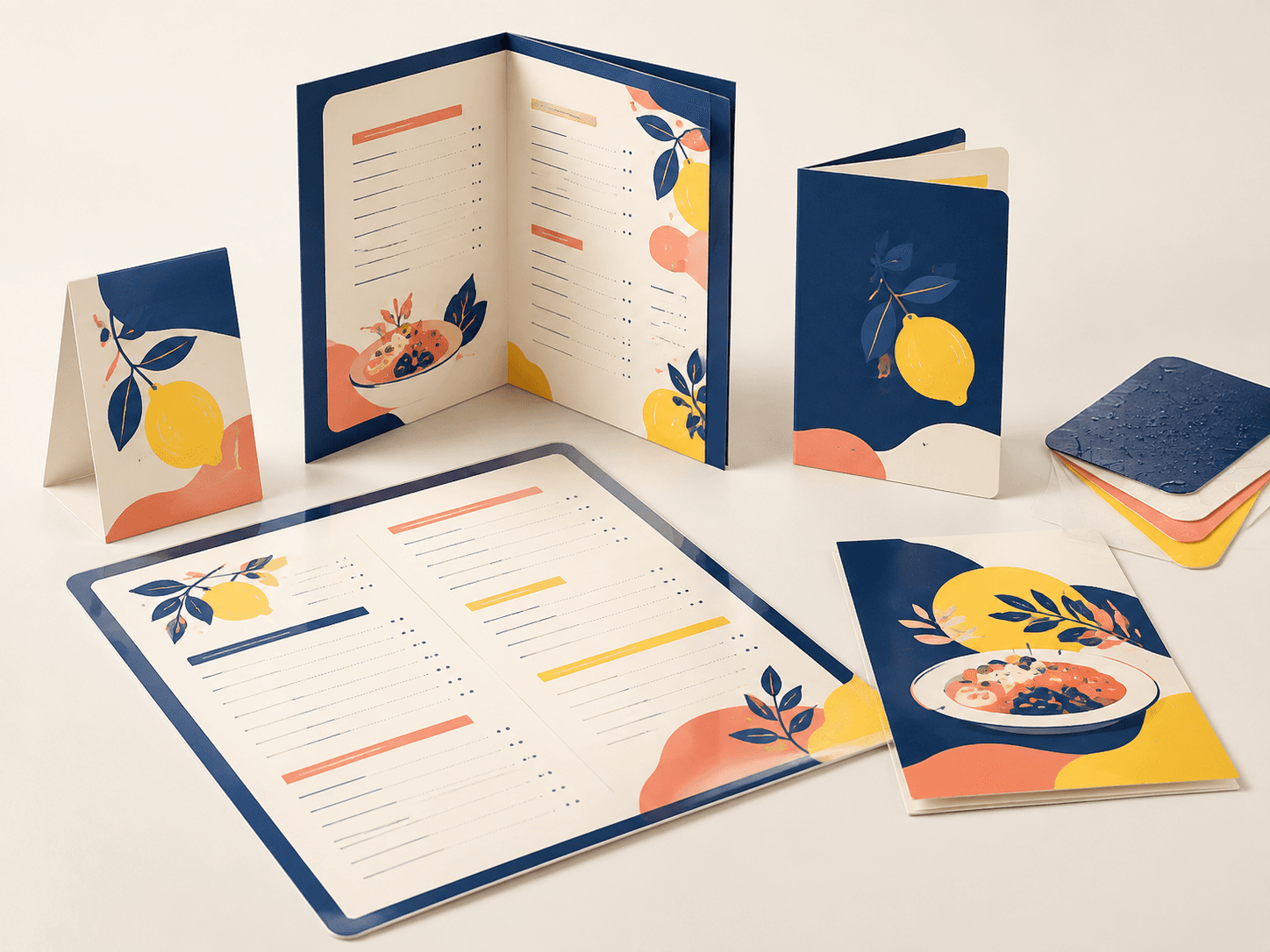 Configurations de menus illustrés et options de finition