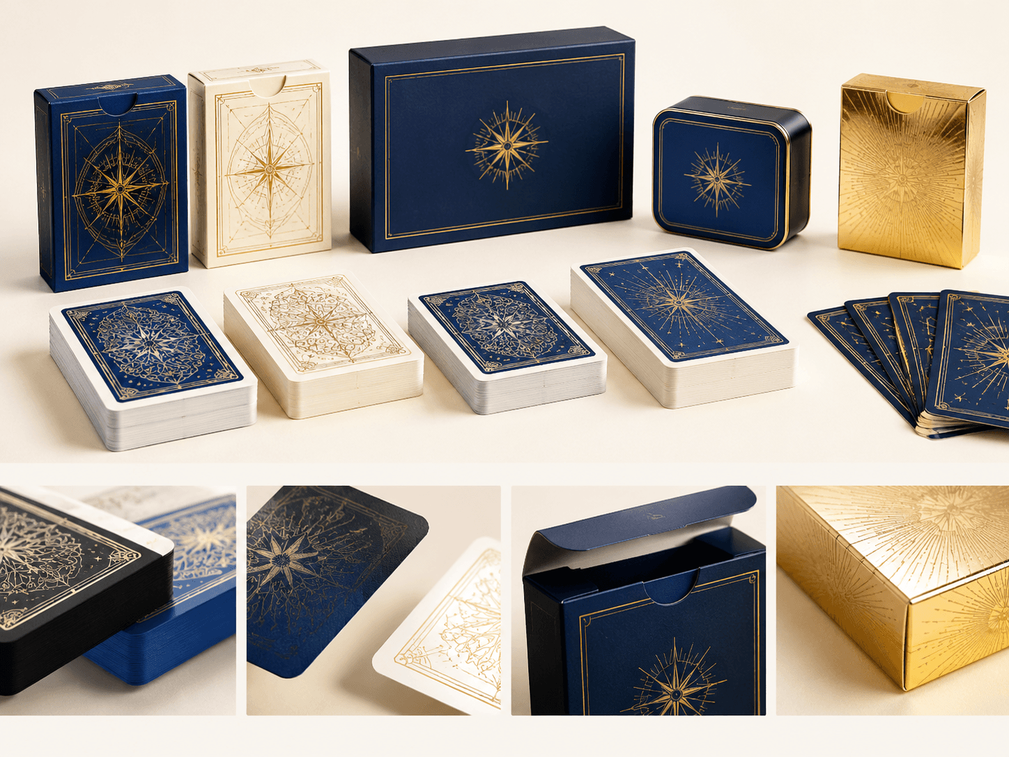 Opções de personalização de acabamento e tuck-box