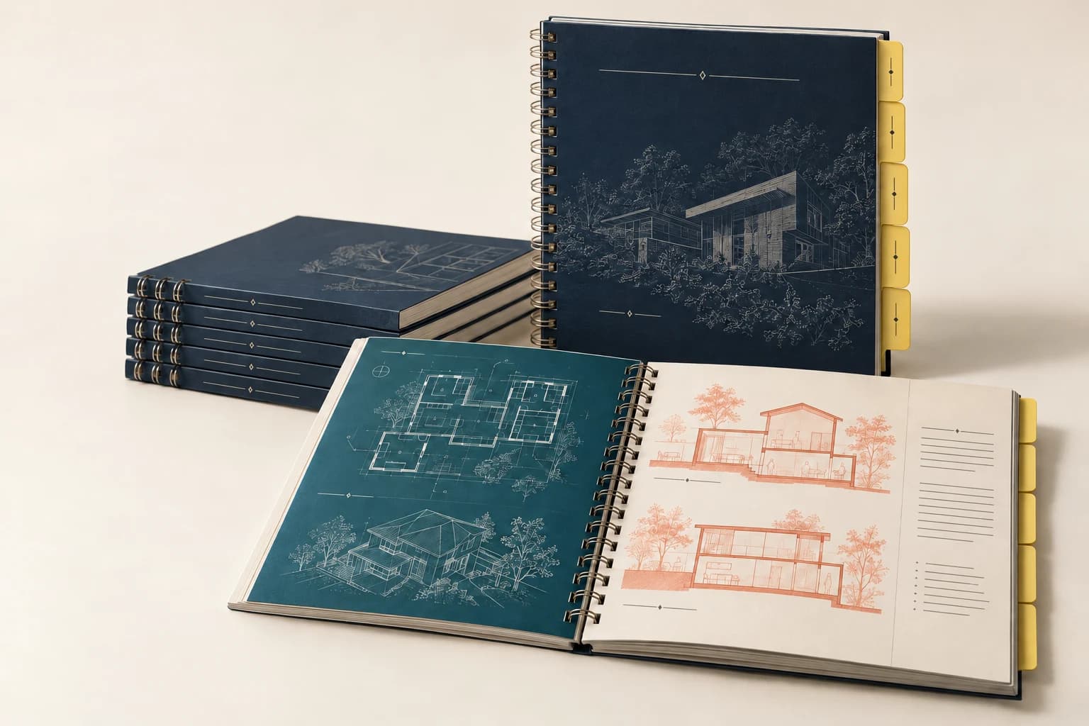 Libro ilustrativo encuadernado con Wire-O: dobles anillas metálicas Wire-O a través de perforaciones rectangulares, diagramas impresos y páginas que giran libremente; sin espiral continua.