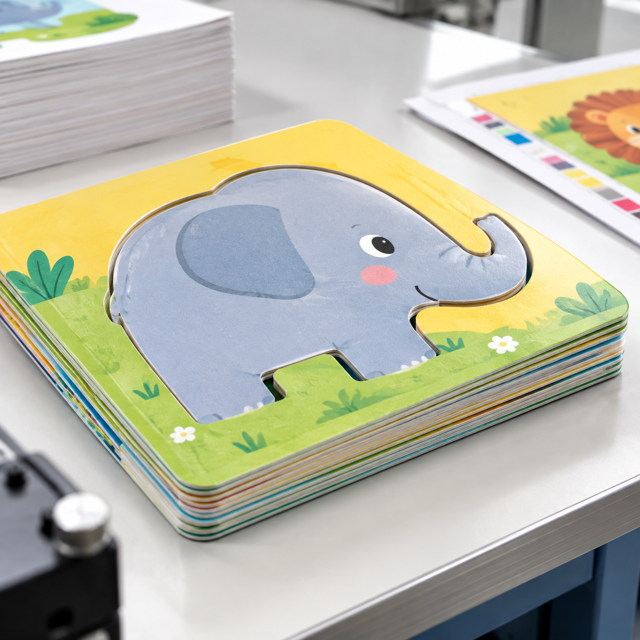 Construcción por capas de un libro de cartón con forma personalizada