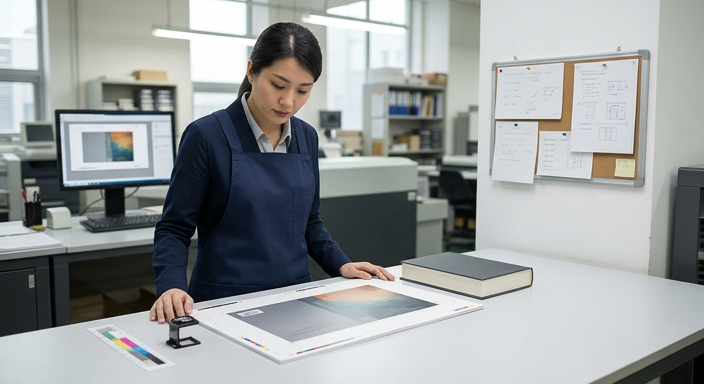 Prepress and proofing workflow for a custom hardcover book order
