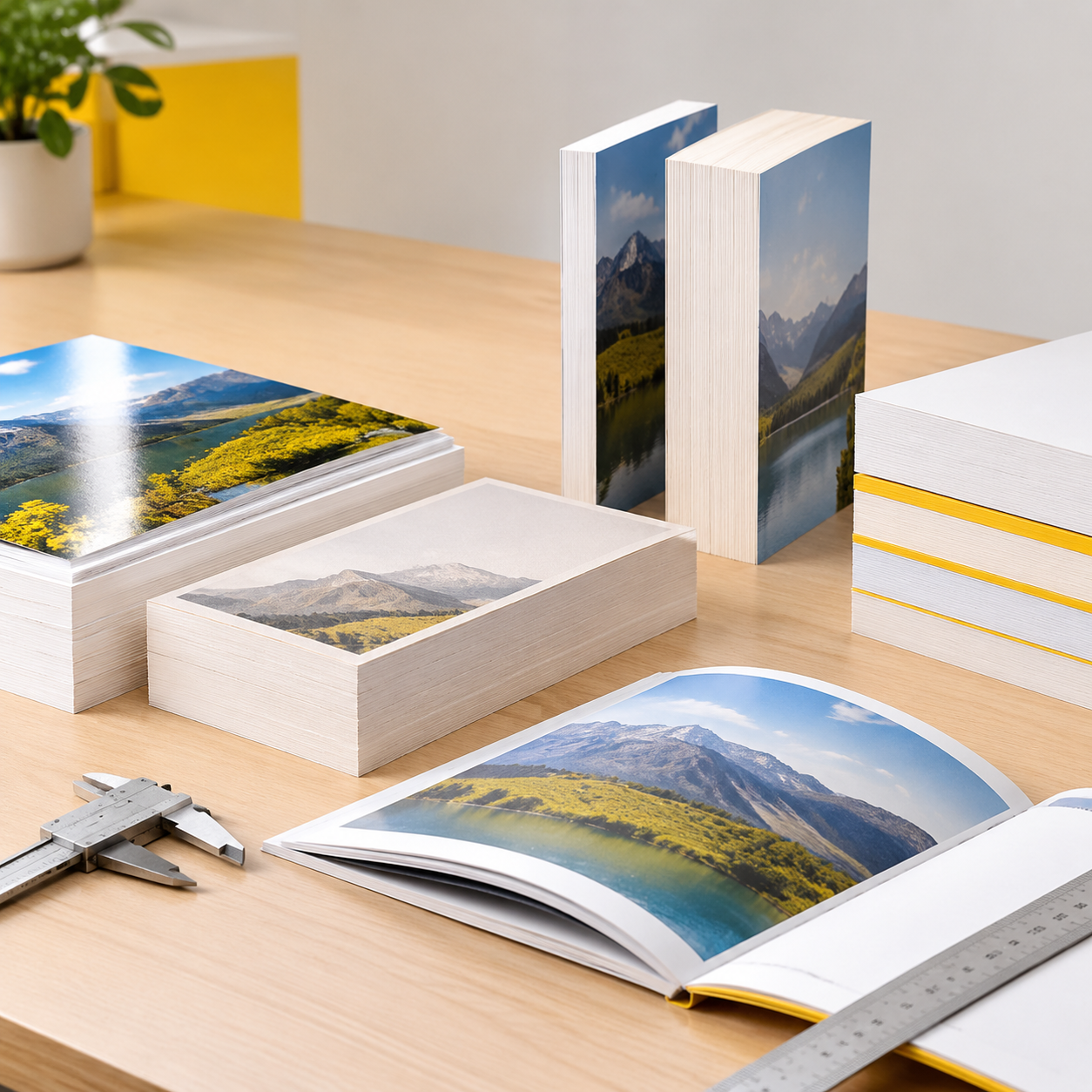 Coated paper, uncoated paper and page count considerations for perfect bound book printing
