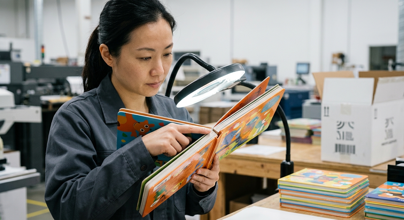 Quality inspection of board book corners, surfaces, and alignment
