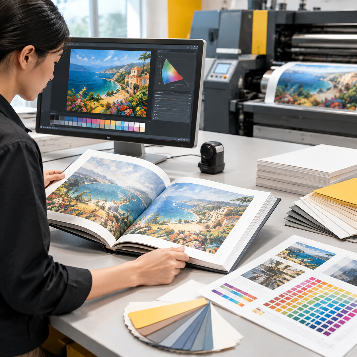 Color control factors for full-color art book printing