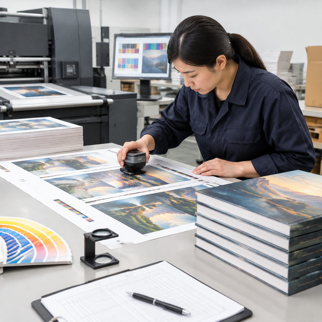 Quality inspection checkpoints for a printed art book