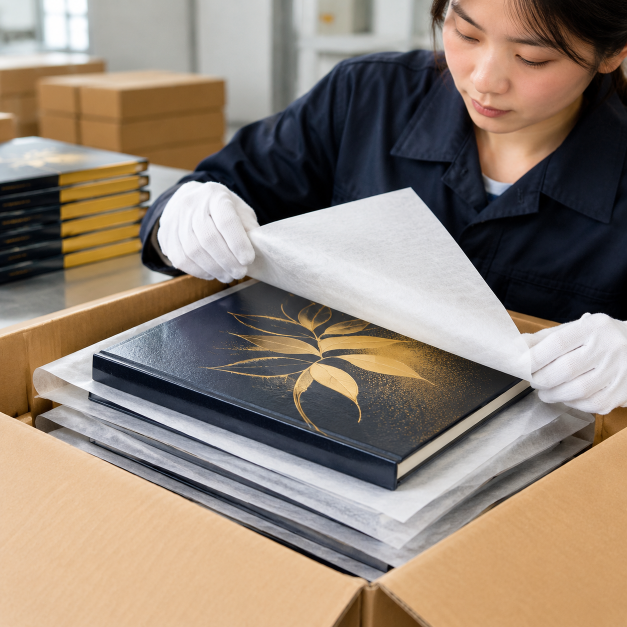Surface protection for premium finished book covers during shipping